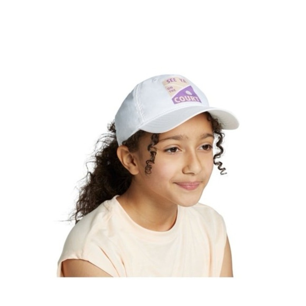 New Girls Prince Graphic‎ feather light white cap hat "see you on the court"